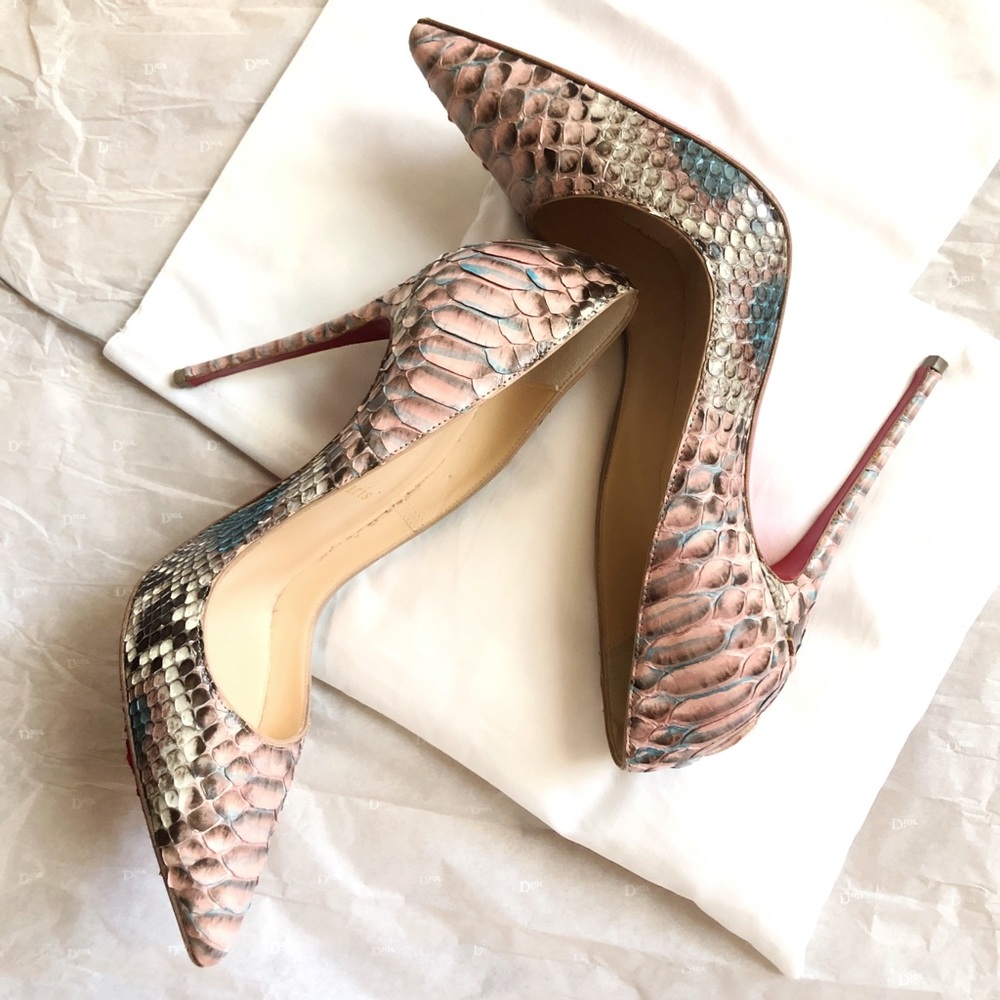 Christian Louboutin So Kate 120mm Rosette Python